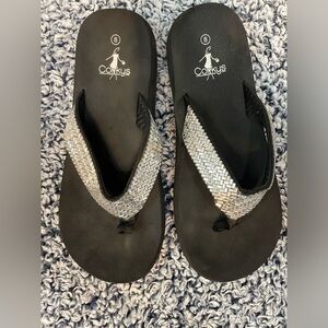 Corky’s women’s flip flops w/ rhinestones size 8